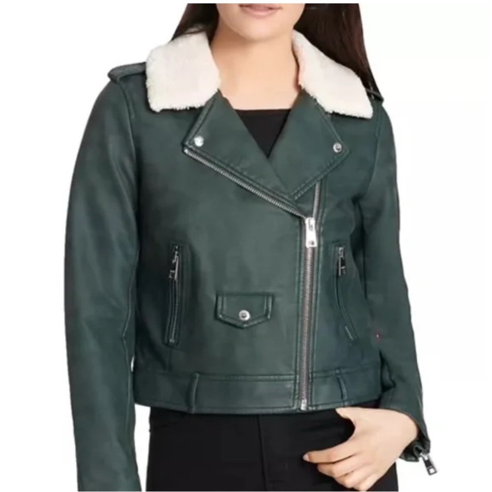 Levi’s Sherpa-Trimmed Faux-Leather Moto Jacket